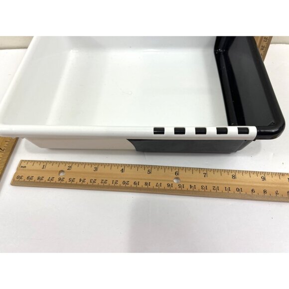 White & Black Plastic Storage Bin 10x7x4 Inches Home/Office Organization Durable - Picture 6 of 8